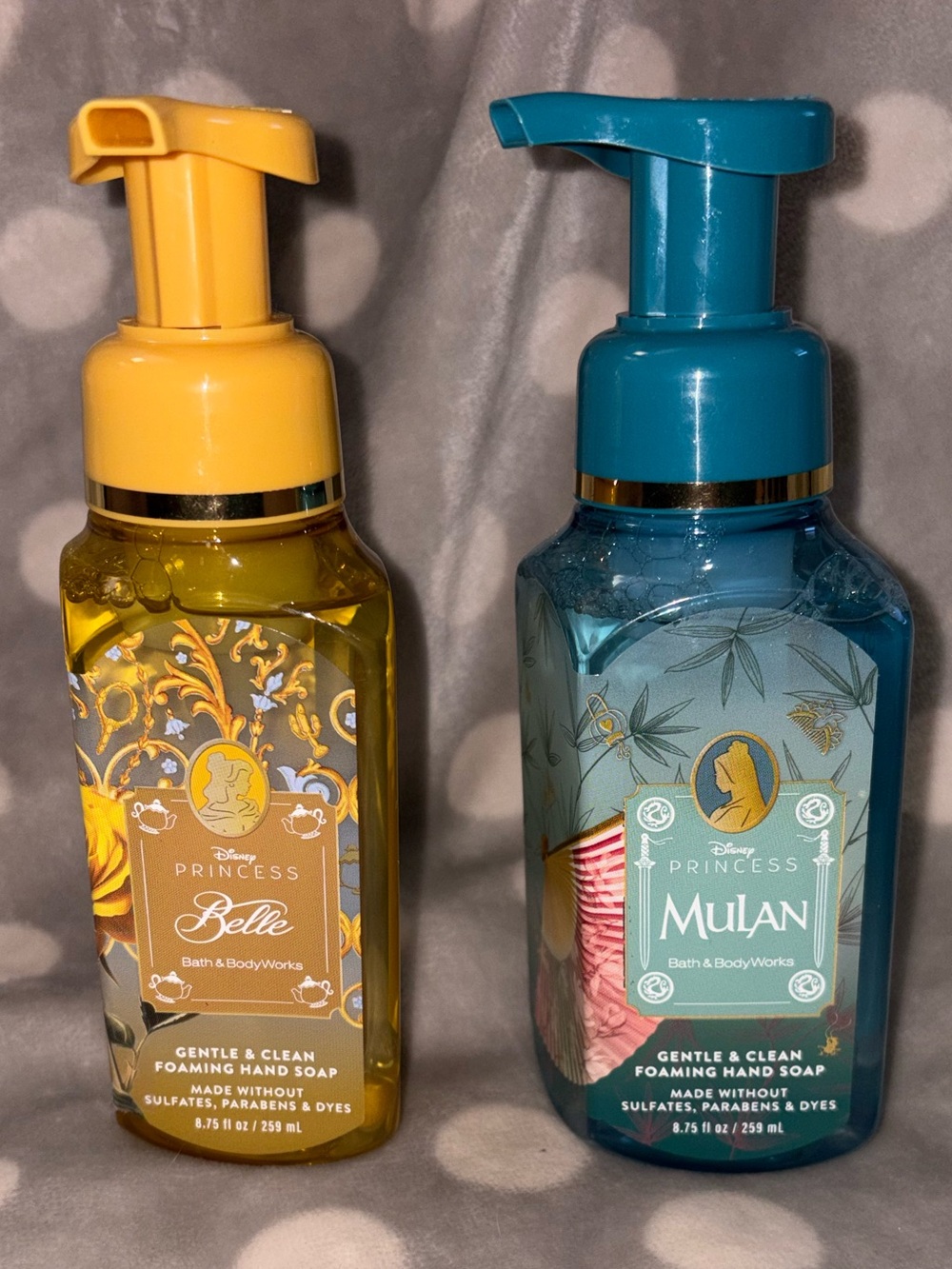 Set 2 Bath & Body Works Disney Princess Foaming Hand Soaps - Belle & Milan - NEW